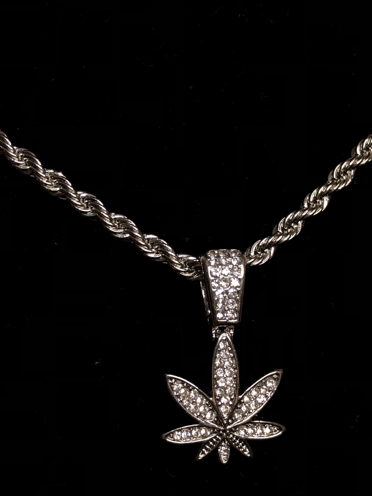 Weed Leaf Iced Out Pendant