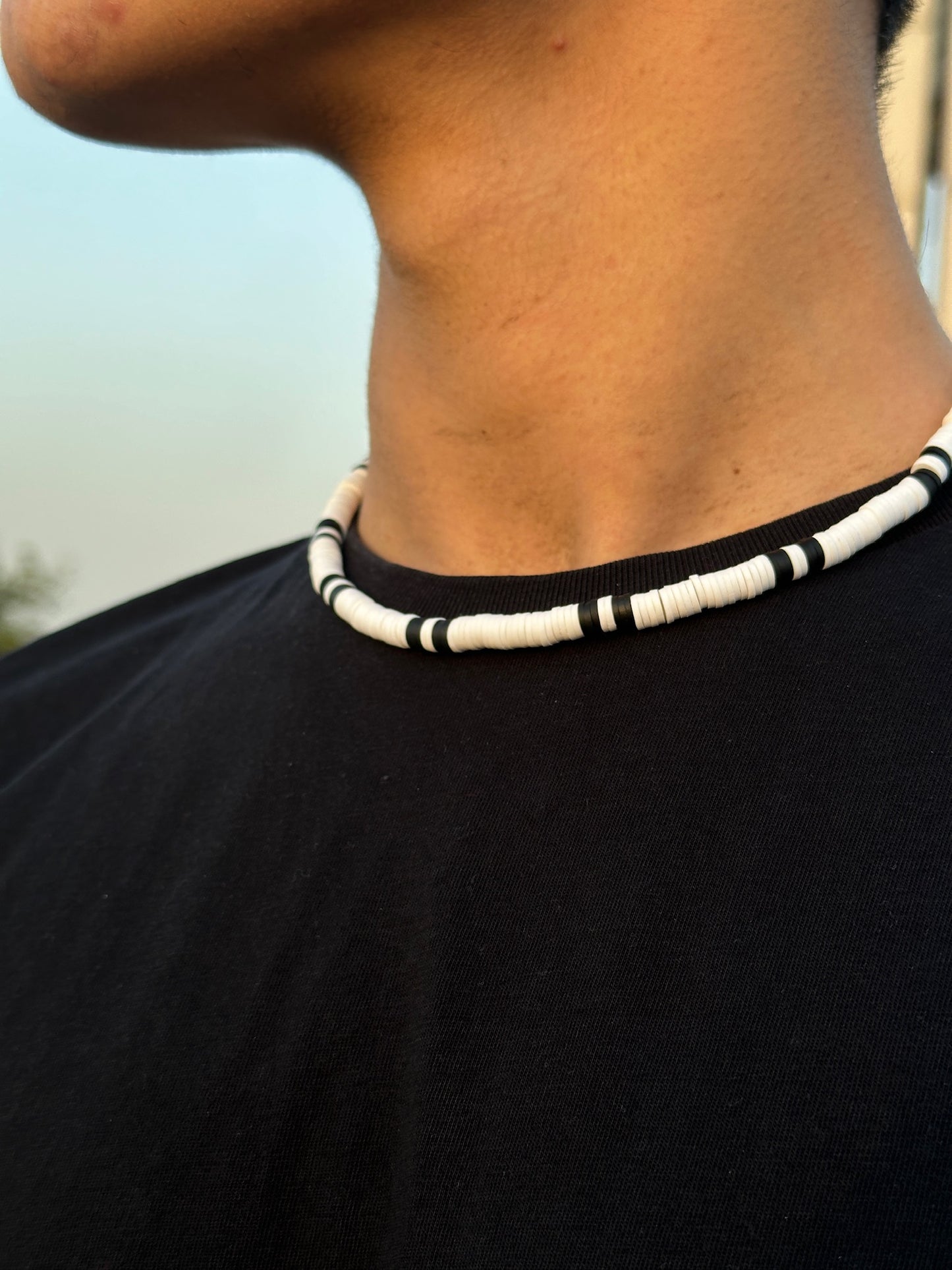 White-Black Clay Choker Necklace