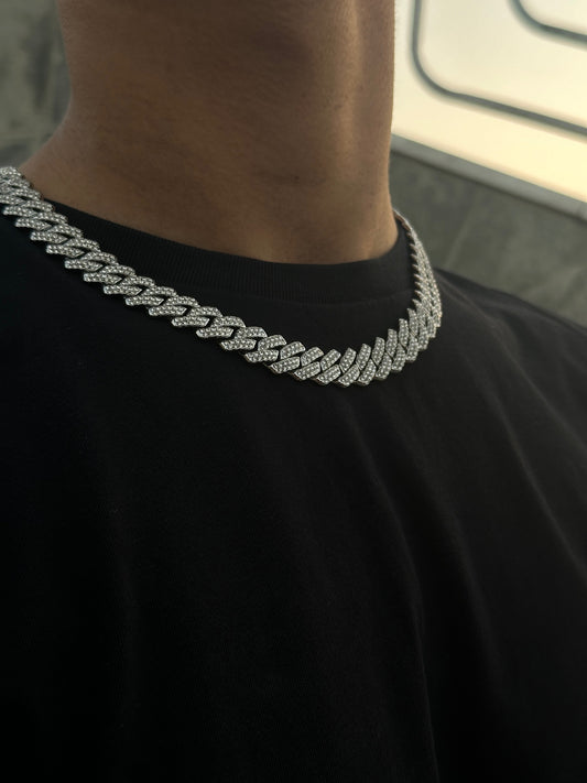 Prong Iced Out Chain (Silver)