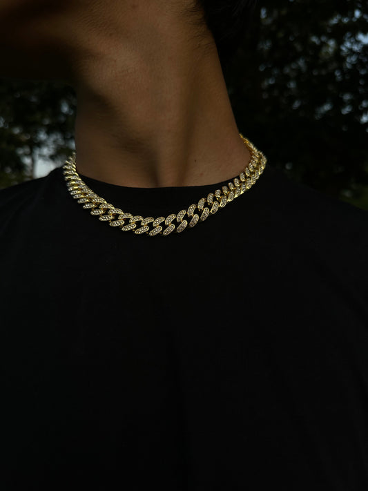 Double Link Golden Iced Out Set