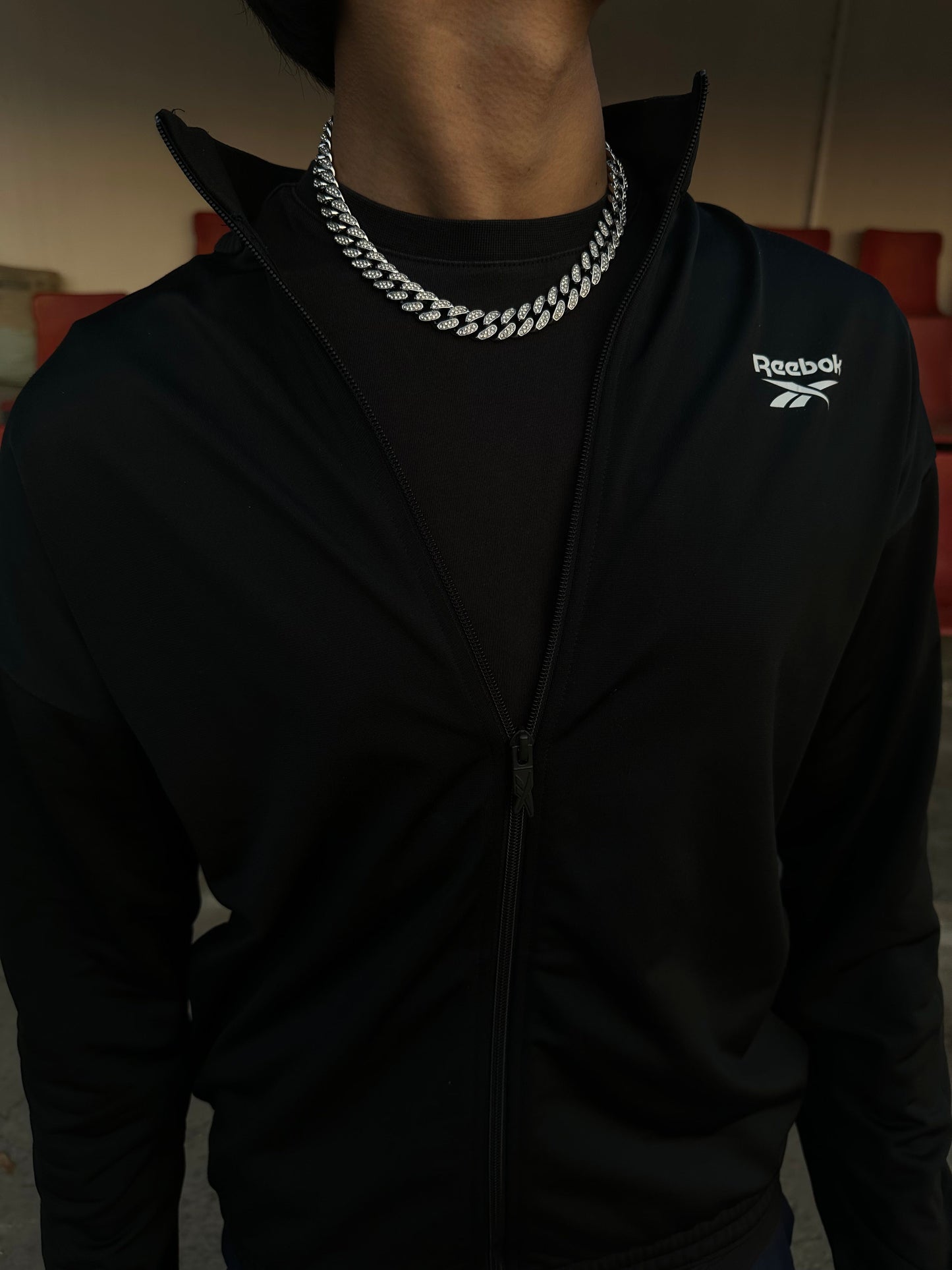 Double Link Silver Iced Out Chain